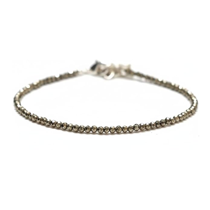 Pyrite Anklet Pair (2 Pieces) – Handmade Natural Gold Pyrite Healing & Protection Bracelet | Certified